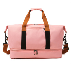 Custom Logo Women Canvas Gym Fitness Duffel <strong>Bag</strong> Travel Tote Shoes <strong>Compartment</strong> Carry-On Luggage Gym <strong>Bag</strong> - Product Image 4