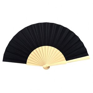 Abanico de mano personalizado con nombre grabado, hecho a mano, clásico, de seda y madera, para recuerdo de boda. - Product Image 4
