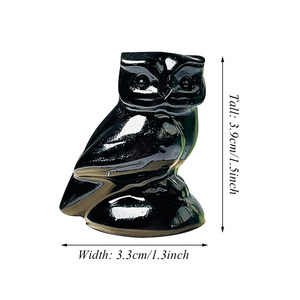 Gufo in Ossidiana Nera Naturale <span class=keywords><strong>di</strong></span> Alta Qualità, <span class=keywords><strong>Pietra</strong></span> Curativa Intagliata per Decorazione - Product Image 2