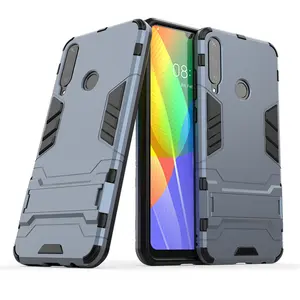 Lợi Thế Giá Lai PC TPU 2 Trong 1 Cứng Armor Chống Sốc Hidden Thu Nhỏ PC Chân Đế Điện Thoại Trường Hợp Đối Với Huawei Y6P cover Quay Lại