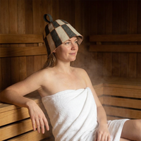 Un chapeau de sauna en pure laine qui défie la chaleur et l'envoie balançant avec sa couture en cuivre.