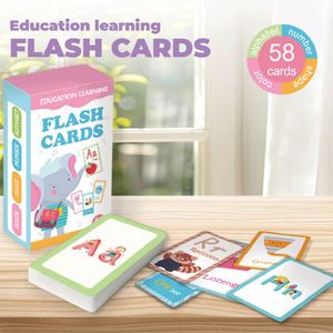 58 cartes flash éducatives pour enfants, aide les tout-petits à apprendre les objets, les nombres, les jeux, l'alphabet - Product Image 2