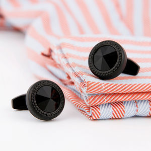 Boutons de manchette pour hommes de haute qualité, à la mode, avec une simplicité créative et un design cool, couleur sable noir, accessoires de chemise circulaires - Product Image 6