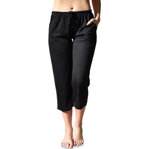 FOXA Pantalon Capri pour femme, taille mi-haute, avec cordon de serrage, léger et fluide, pour le spa, plusieurs couleurs - Product Image 3