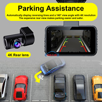 Kamera Mobil DVR HD 4K+4K Lensa Ganda, Black Box Mobil DASHCAM Depan dan Belakang Kamera Ganda 4k WIFI GPS hd DUAL 4K DASH CAM