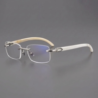 Lunettes d'ordinateur anti-lumière bleue et anti-reflet, design corne de taureau blanche, monture rectangulaire sans cadre