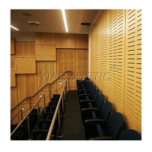 Nouveau produit YIACOUSTIC Panneau mural acoustique rainuré en MDF <span class=keywords><strong>bois</strong></span> perforé pour murs de cinéma Certification SGS Haute qualité - Product Image 6