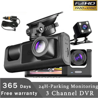 Promotion Exceptionnelle Dashcam 360 Triple Canal 1080P HD Enregistreur Vidéo Voiture avec 3 Lentilles Écran IPS Multi-langues Caméras Avant Arrière Intérieures