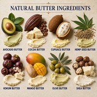 Beurre d'olive naturel en gros certifié ECOCERT, hydratant biologique anti-âge pour les soins capillaires, à point de fusion supérieur pour les formules
