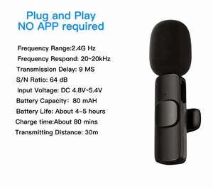 Microphone Cravate Sans Fil Mini K8, Best-Seller, Portable pour Conférence, Enregistrement, Diffusion en Direct, Douyin et YouTube - Product Image 6