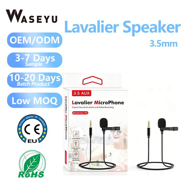 Economical Price Lapel Clip on Microphone for Tour Guide Multilingual Interpretation Mobile Phones Recording Wired Microphone