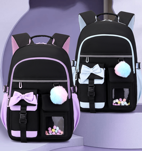 Set di 3 <span class=keywords><strong>Zaini</strong></span> Scolastici alla Moda per Ragazze e Bambini, Zaino per Studenti delle Scuole Primarie e Medie con Borsa per il Pranzo, Borse Carine con Cartoni Animati per Bambini - Product Image 2