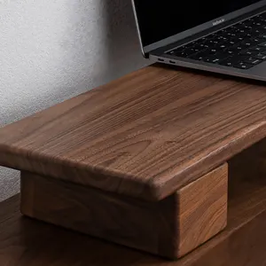 luxury custom eco crafts solid walnut desktop items storage Adjusting height wooden Display holders bracket shelf