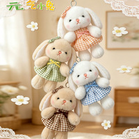 Gantungan Kunci Boneka Kelinci Lucu Super Lembut, Mainan Boneka Kelinci Ukuran Genggaman Tangan, Teman Meja, Gantungan Tas, Liontin Ransel, Gantungan Kunci, Penghilang Stres