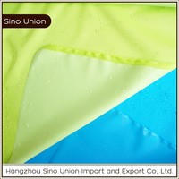 300D oranye neon kain tenun Oxford poliester tahan air dan tahan api PU dilapisi untuk penggunaan luar ruangan
