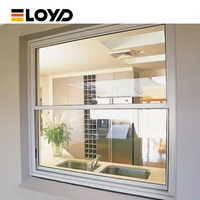 Ventana Corredera Vertical de Aluminio de Diseño Moderno para Villa, Ventana de Guillotina Simple con Doble Vidrio Templado, Resistente al Viento y Duradera para Cocina