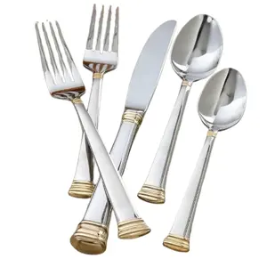 不锈钢餐具餐具套装餐厅经典风格金属勺子和刀餐具印度制造