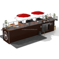 Bar conteneur, café conteneur, restaurant conteneur de 40 pieds, restaurant mobile, restaurant conteneur d'expédition, patio