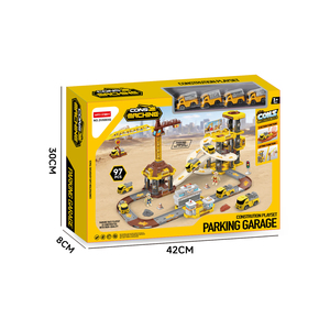 Circuit de course de voitures slot en plastique ABS 97 pièces, <span class=keywords><strong>garage</strong></span> urbain d'ingénierie, jouet de stationnement à assembler soi-même pour enfants - Product Image 3