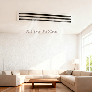 Modern AC <strong>Vent</strong> <strong>Cover</strong> 30*6 White Aluminum Alloy <strong>Plastic</strong> Air Register Grille for Ceiling Walls Floors Square Shape for Office Use - Product Image 2