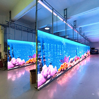 Écran LED transparent P3.91 de 1000x1000mm pour vitrine de centre commercial, panneau publicitaire intérieur en verre