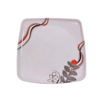 Assiettes carrées classiques en plastique écologique réutilisables de haute qualité Jamie pour la vente en gros, idéales pour les fêtes et banquets