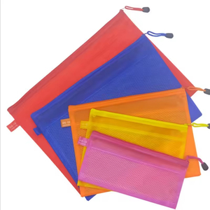Bán buôn A4 B5 A5 rõ ràng không thấm nước tập tin Túi Frosted PVC lưới dây kéo Pouch thư mục tài liệu với nhãn chủ - Product Image 3