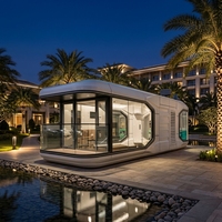 Capsule spatiale préfabriquée moderne de luxe intelligente de 40 pieds, portable et mobile, pour le camping, villa-chambre en acier étanche