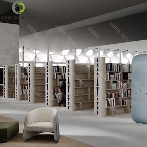 Modern Library Furniture Bookstore Display Showcase Custom Library Bookshelf <b>Bookcase</b> Bookstore Fixtures Bookstore Furniture - Product Image 1