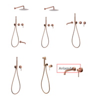 Ensemble de douche de salle de bain de luxe à 2 voies or rose brossé ensemble de mitigeur de robinet de douche mural avec douchette