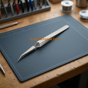 แหนบเพชรสเตนเลสสตีล SUNTOOLS/STIPL รุ่น 595A แบบมีรู ปิดล็อคแบบไขว้ ขนาด 120 มม. ด้ามโค้ง สำหรับทำเครื่องประดับ - Product Image 4