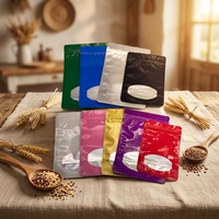 Pochette Doypack BOPP Colorée avec Fermeture Éclair et Fenêtre Ovale, Emballage Alimentaire Anti-humidité pour Noix, Snacks, Bonbons - Faible MOQ