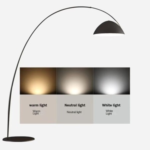 Lámpara de pie de hierro negro minimalista moderna para decoración del hogar esquina grande de pie azul LED estilo de pesca para dormitorio Hotel Living - Product Image 6