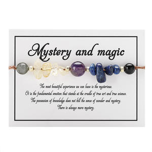 Joyería de cuentas de cobre Original, nueva piedra de cuentas de moda para pulsera, amatista, lapislázuli, piedra triturada geométrica con tarjetas - Product Image 2