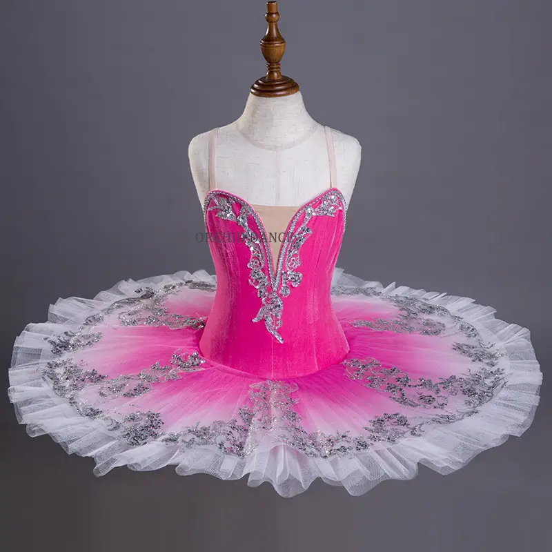 Professional Hot Sale High Quality Custom Size Cheap Dance Tutu Costumes Pink Girls Children Kids Performance Ballet Dress
