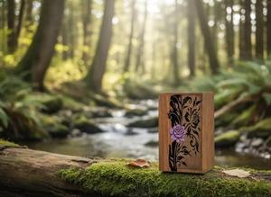 Ready to Sale Wooden Cremation Urn with Floral Design Handcrafted Decorative <b>Memorial</b> Urn <b>Box</b> For Human Ash - Product Image 2