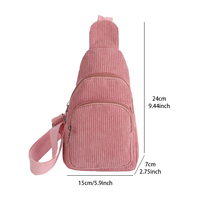 Maßgefertigte Modische Wasserdichte Polyester 2-Riemen Cord Damen Reißverschluss Crossbody Brusttasche Damen Mini Tragbare Individuelle Tasche
