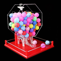 Cage de bingo en acrylique Machine de loterie Ernie manuelle transparente avec boules de couleur Machine de tirage Lucky Dip Lucky Draw Box Lucky Draw