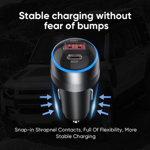 Qc3.0 <span class=keywords><strong>18W</strong></span> Pd 45W PPS 55W <span class=keywords><strong>chargeur</strong></span> 63W Pd double 2 ports <span class=keywords><strong>chargeur</strong></span> de voiture chargeurs de voiture à charge rapide pour Macbook ordinateur portable téléphone portable - Product Image 4