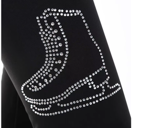 Pantalones de Patinaje Artístico de hielo personalizados para niñas y mujeres, mallas de esquí de lana para práctica de entrenamiento con lazos, <span class=keywords><strong>ropa</strong></span> de entrenamiento de práctica cálida - Product Image 4