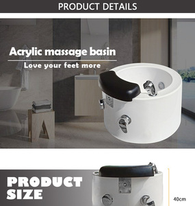 KISEN Pedicure Sinks for Foot Bath Luxury Hot Sale Salon Ceramic Pedicure Bowls No Plumbing Pedicure Foot Spa Bowls <b>White</b> - Product Image 3