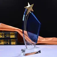 Xin Inspiratie Metalen Craft Hot Verkoop Voorraad Trophy Glas Acryl Award Schild Kristal Trofee