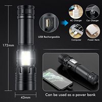 Multifonction XHP50 LED Source Zoom Haute Puissance Torche Tactique Aimant Aluminium Camping Lampe de Travail Cob Lampe de Poche