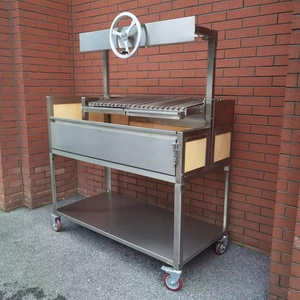 <span class=keywords><strong>Parrilla</strong></span> Argentina de 53" a Leña y Carbón de Acero Inoxidable Estilo Asado / Gaucho / Santa María con Canasta de Brasero - Product Image 2