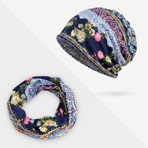 Gorro de algodón fino tipo jersey de fábrica, gorro holgado multiusos, gorro con estampado, bufanda de doble uso para mujer, regalo promocional en stock - Product Image 4