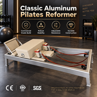 Reformer Pilates Klasik Berbahan Aluminium dengan Inti Paduan Magnesium Hitam Komersial untuk Penggunaan di Studio dan Rumah