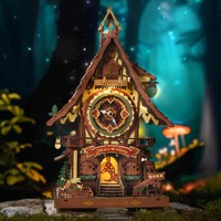 Robotime Rokr Bois Artisanat DIY Jouets En Gros LC901C À La Main Coucou Horloge Modèle Kit 3D Puzzles En Bois