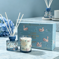 Ensemble cadeau diffuseur à bâtonnets et bougie parfumée en cire de soja, parfum d'ambiance écologique, vente en gros, fournisseur en vrac pour Pâques et les marques