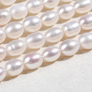 Perlas de Agua Dulce Naturales Blancas de 10 mm, Forma de Arroz, Grano Grande, Semi-Acabadas, para Joyería, Collares y Pendientes, Venta al Por Mayor - Product Image 3