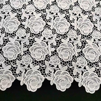 Kain Brokat Prancis Bordir Putih Motif Bunga Mawar untuk Pakaian Wanita dari Affinity Wholesale Custom